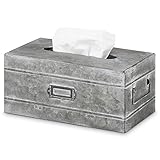 Barnyard Designs Rustic Galvanized Rectangular Tissue Box Cover - Decorative Bathroom Facial Tissue...