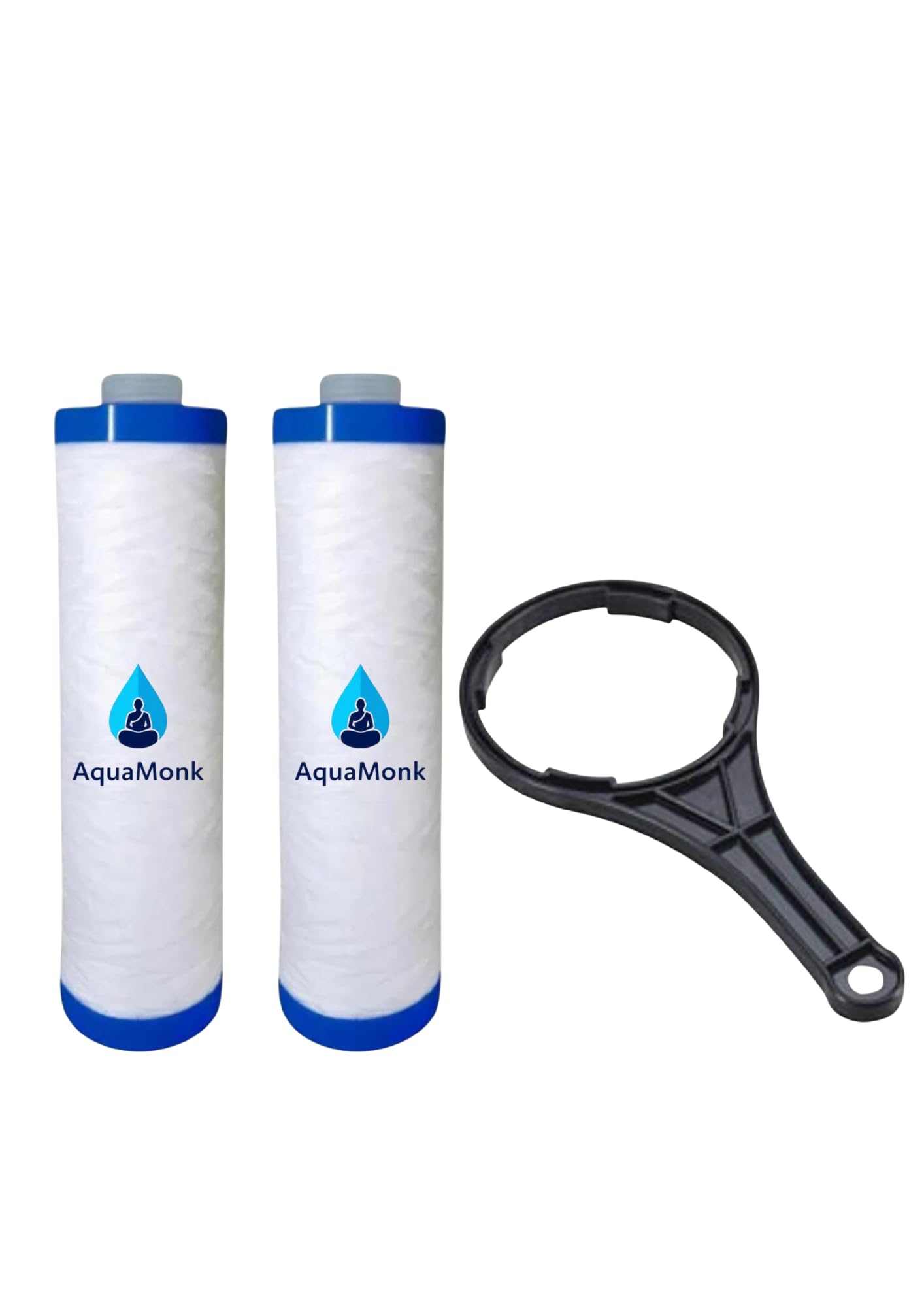 Original fit Pre Filter for lg. Water Purifier, 9 inch PP Yarn Wound Filter Threaded Candle Cartridge Compatible with Aqua-Guard., Liv-Pure. Pre Filter, L G. & All Other Brands (Pack of 2) 1Spanner