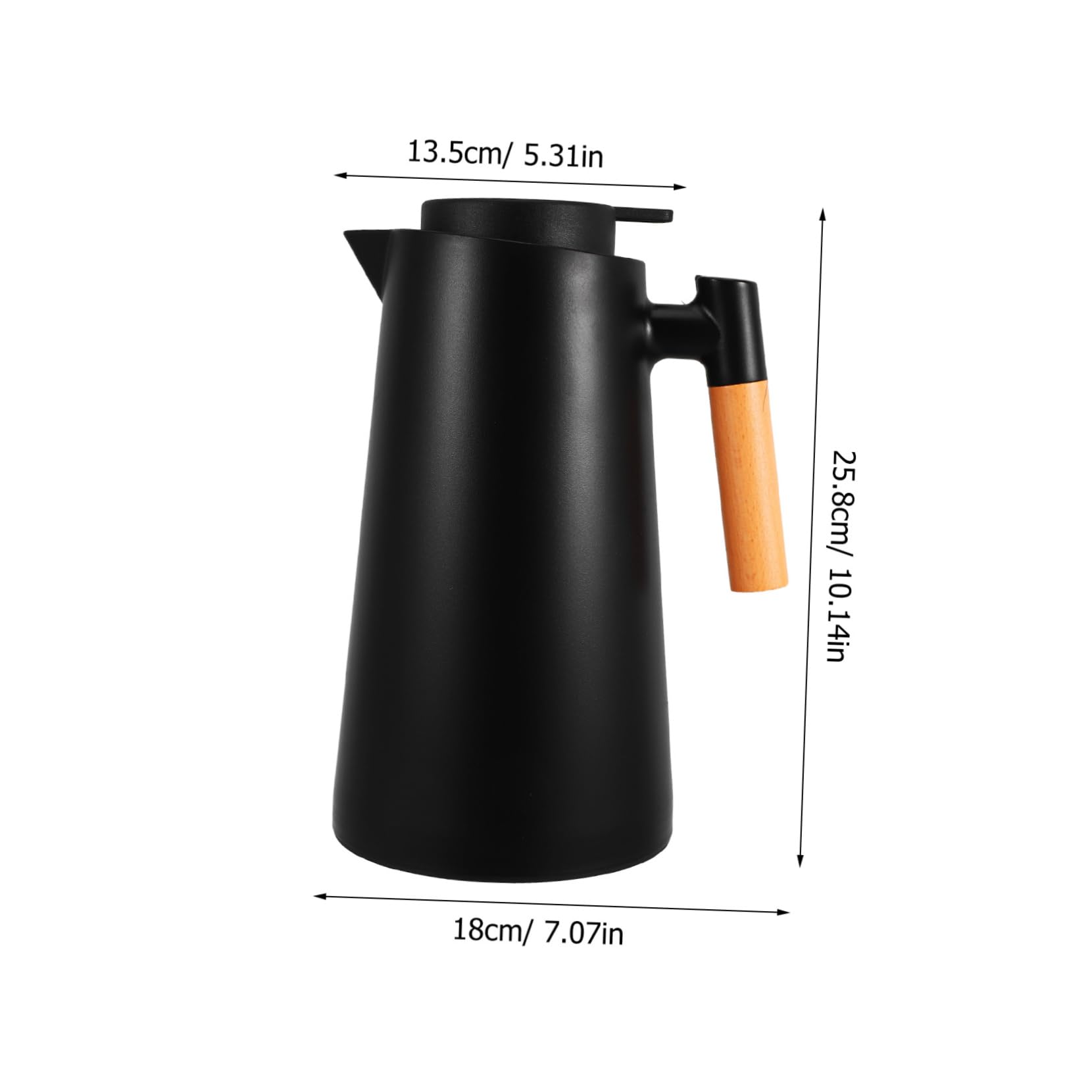 PRETYZOOM Thermal Coffee Carafe with Lid Vacuum Insulated Pitcher for Hot Cold Drinks Lightweight Kettle for Office Use Inner Efficient Insulation