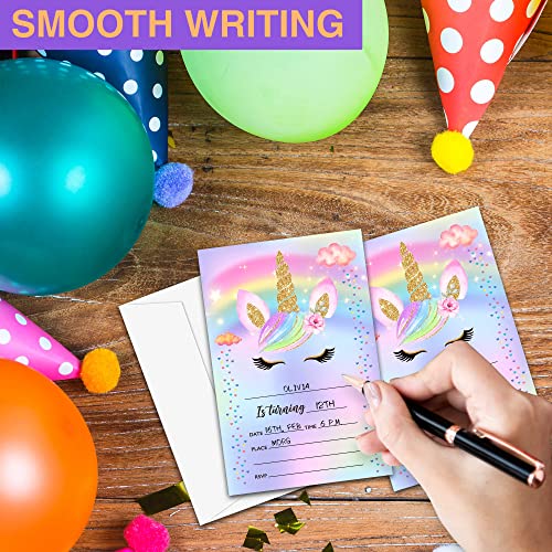 Goxzyn Magical Unicorn Birthday Invitation, Rainbow Cloud Unicorn Invitation Cards For Kids, 20 Fill-In Invites With Envelopes-Party Decorations And Supplies-A08 #TOP2