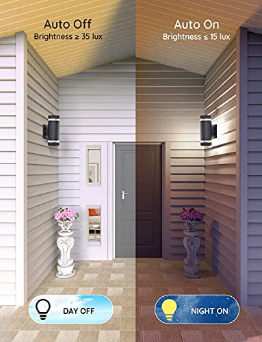 Outdoor Wall Light,Bling Exterior Lighting - Etl Listed,Aluminum Waterproof Wall Mount Cylinder Design - Up Down Light Fixture For Porch, Backyard And Patio (Cylinder 3 Pack) #TOP3