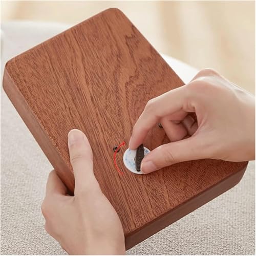 Caja de música manivela LAFSFBDF el regalo ideal de madera retro 5