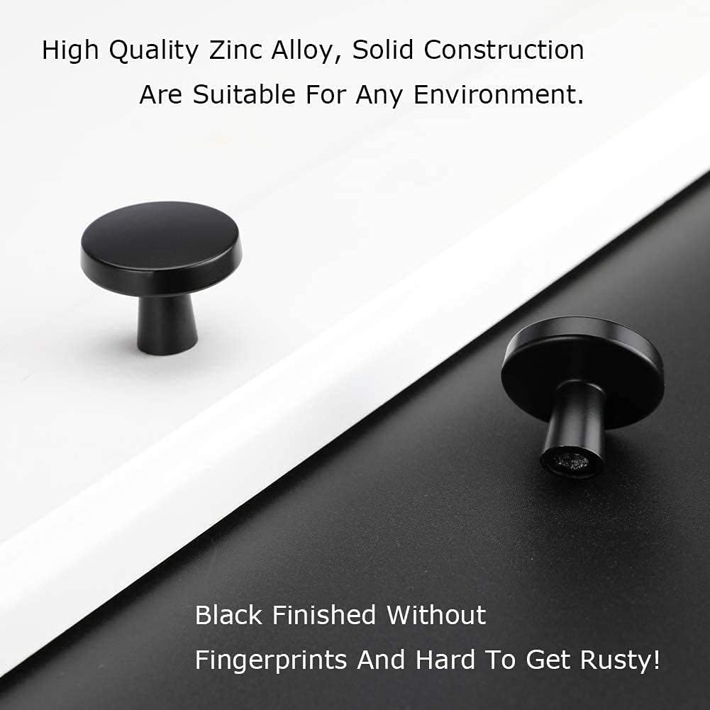 homdiy 100 Pack Black Knobs for Bathroom Cabinets Handles and Knobs - MO5310BK Matte Black Drawer Knobs Cabinet Knobs for Dresser Drawer Pulls and Knobs for Kitchen Cabinets