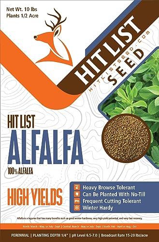 HIT LIST SEED®No Till Alfalfa Food Plot Seeds for Deer [Perennial] - D