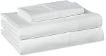Amazon Basics Organic Ensemble de feuille de coton avec 2-Pieces Oreiller blanc, plein