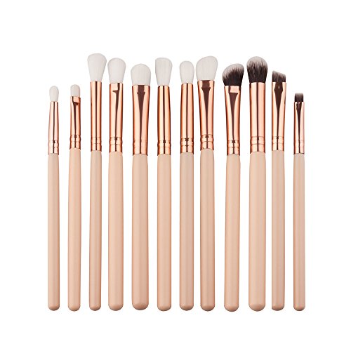 12pcs Mini  Ceja Sombra Pincel vovotrade Pinceles de maquillaje Sets Kits Tools