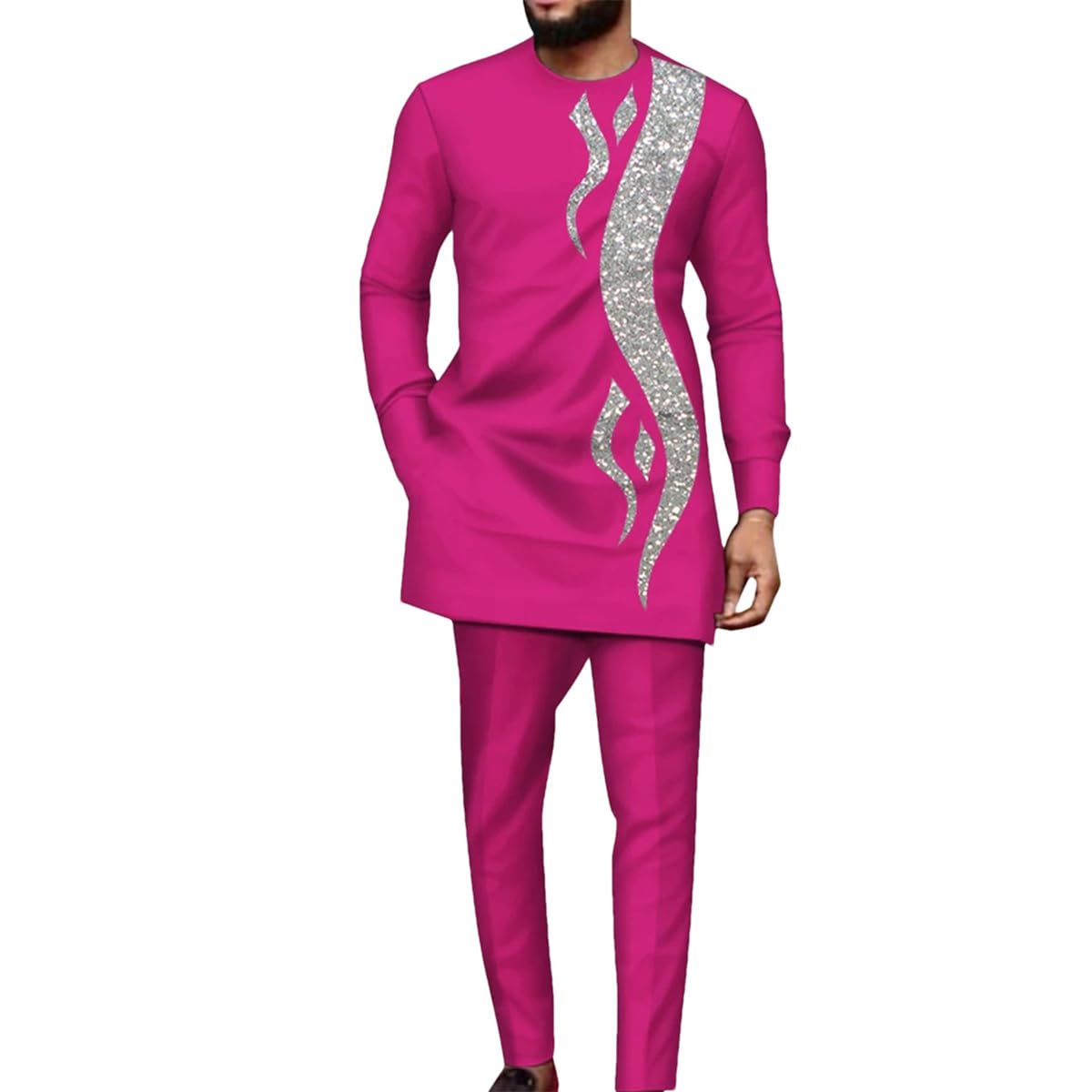 Dashiki Chemise et pantalon Costume deux pièces Vêtements traditionnels africain