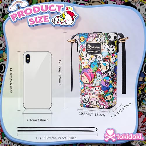 Tokidoki Official Licensed Product Leather Crossbody Bag with Adjustable Strap Phone Bag Shoulder Bag Coin Purses for Women (Multicolor)2