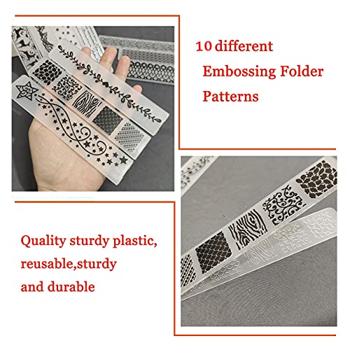10Pcs Plastic Embossing Folders For Diy Craft,Star Stencil Template Leaf Embossing Folder Stencil Borderscrapbook Paper Mold For Paper Card Making Scrapbook Photo Album Craft Decoration #TOP4