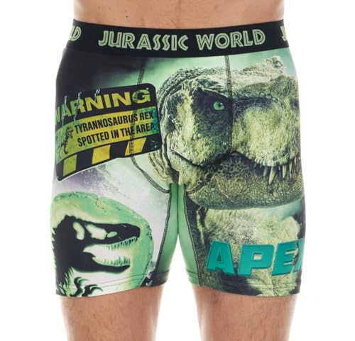Jurassic World Men's Boxer Briefs - No Fly, Anti-Chafing Stitching, Comfort Shaped/Cotton Lined Crotch