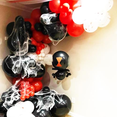 Felice Arts Blood Splatter Balloon Arch Garland Kit White Red Black Balloons for Vampire Haunted House Horror Themed Escape Room Party Decoration