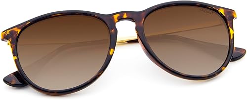 Miniatura 18 de ANDOILT Lentes de sol polarizados vintage para mujeres y hombres, protección UV, lentes de espejo redondos retro