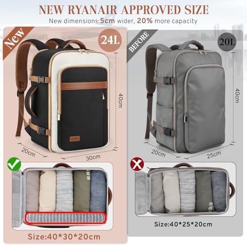 ETRONIK for New Ryanair Cabin Bags 40x30x20 Underseat, 24L Travel Backpack Cabin Size Hand Luggage Bag, Wizzair Water Resistant Carry on Bag, 15 inch Laptop Rucksack Backpack for Ryan Air, Easyjet