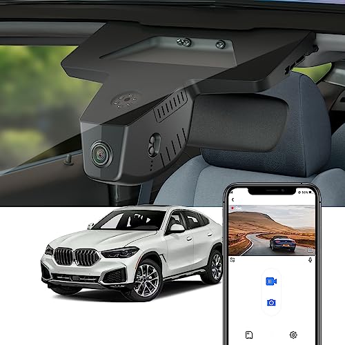 Fitcamx 4K Dash Cam Suitable for BMW X6 2015 2016 2017 2018 2019 Sdrive35i 40i Xdrive50i M50i F16 (HD2-6014), OEM Look, 2160P UHD Video, WiFi & APP, Loop Recording, G-Sensor, Easy to Use, 64GB Card