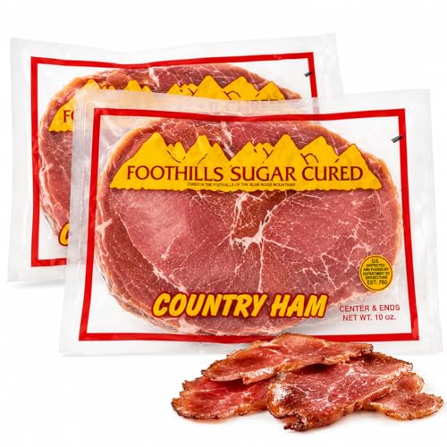 Southern Sugar Cured Country Ham Slices – North Carolina Foothills Ham, Traditional Dry Cured (Center & Ends)