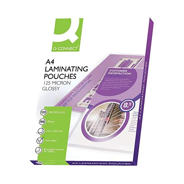 Q-Connect KF04116 Laminiertaschen A4 125 Mikron 100 Stück