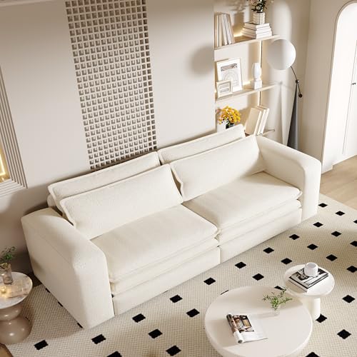 WHMAIYS 93" 3-in-1 Deep Seat Loveseat Sofa Bed, Compressed Pull-Out