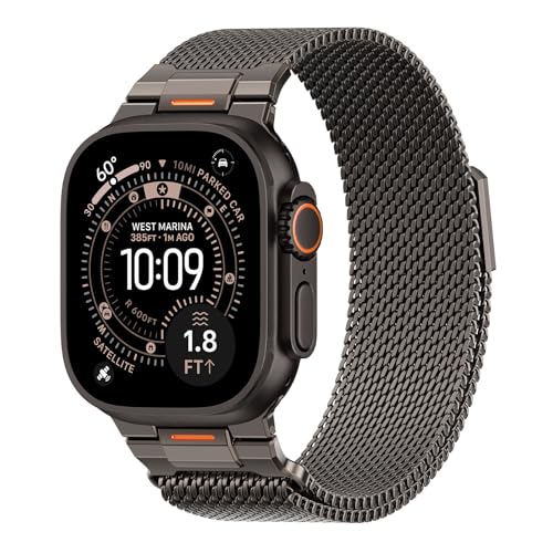 Image of BXUXOHS Milanese Loop for Apple Watch Ultra 3 /2 Band 49mm 46mm 45mm 44mm 42mm Men,Tactical Mecha Strap Military-Grade Design,Magnetic Metal Wristband for iWatch Ultra 2 /3 Series 11 /10 /9 /8 /7 /6 /5 /4 SE