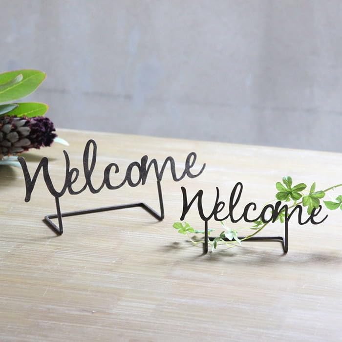 Amazon.co.jp: SOW サインデコ アイアン Welcome ブラック S