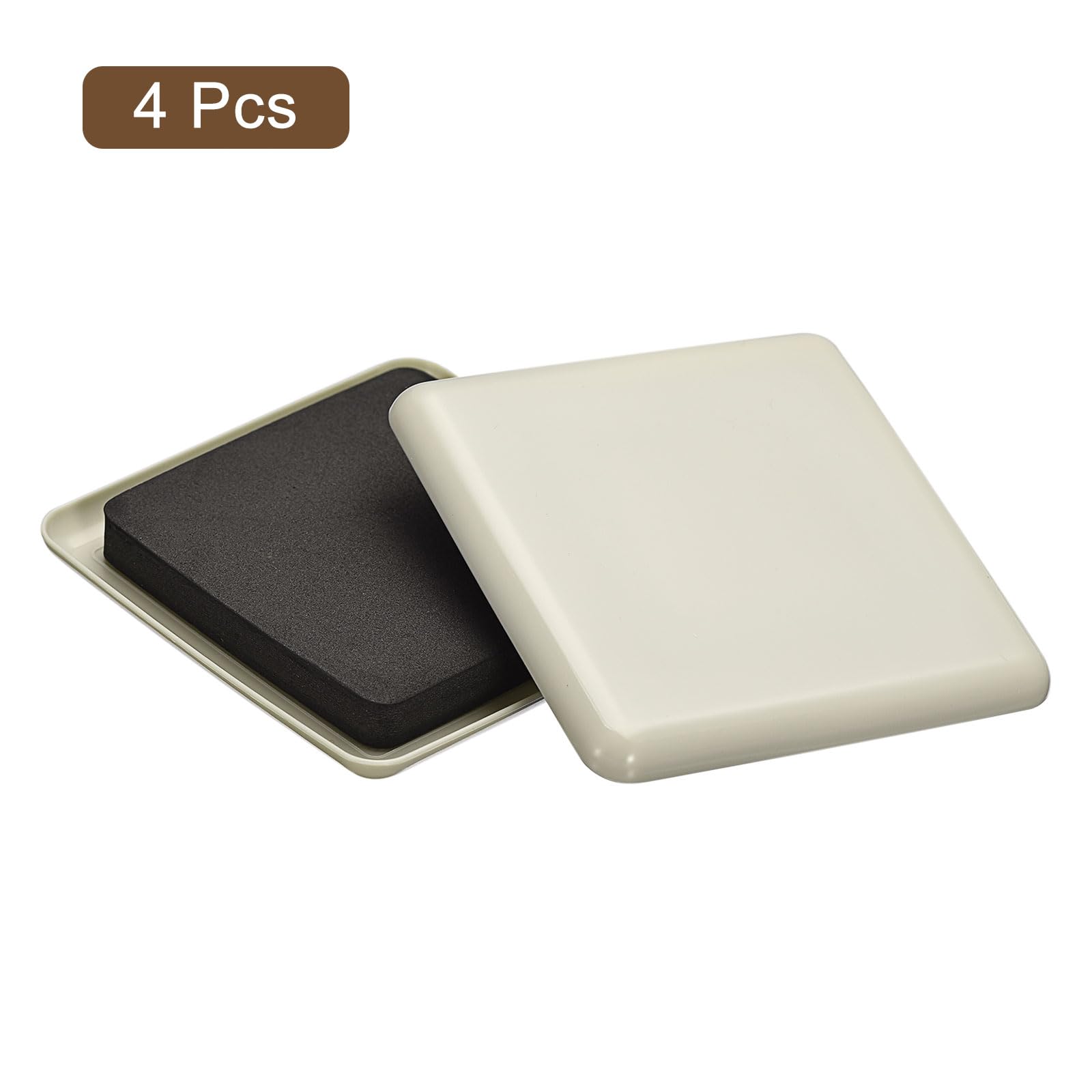 uxcell Furniture Sliders, 4Pcs 3.5" - Plastic Reusable Square Sliding Pads, Chair Glides for Carpeted Tile Vinyl Hardwood Floors (Grey) - Image 3