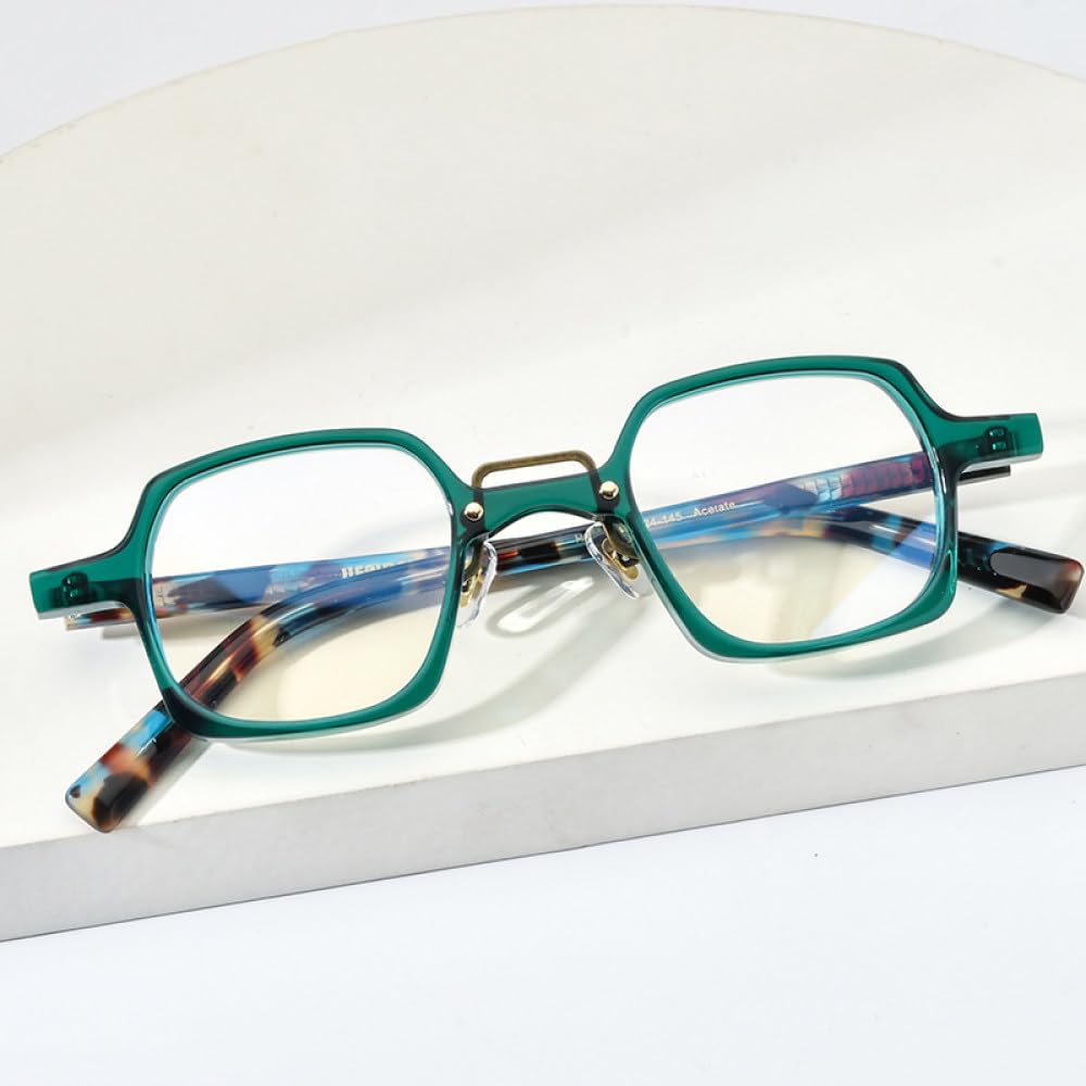 MUTYNE Montura de gafas de acetato para hombre, anteojos cuadrados Retro Vintage, gafas para mujer
