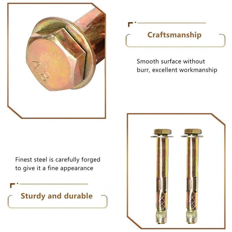 Aoktorkit 5Pcs M6*70 Expansion Anchor Bolts Hex Nut Expansion Sleeve for Concrete Masonry Brick Wall Fixings - Image 4