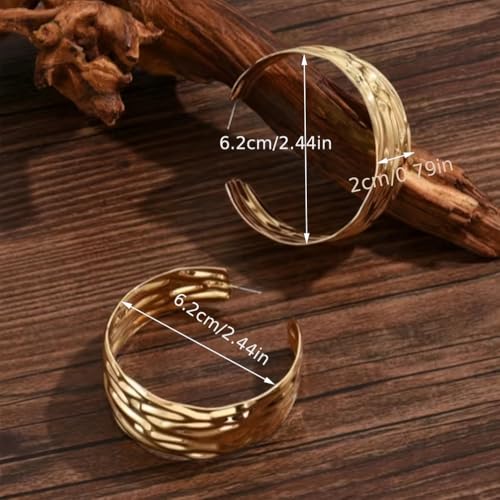 Statement Gold Hammered Wide Hoop Earrings for Women Trendy, Chunky Large Circle Big Huggie Drop Dangle Earring Unique Party Jewelry Accessories Gifts2