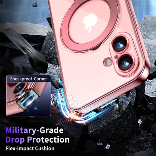 Image of Magnetic for iPhone 17 Case with Invisible Stand[Compatible with MagSafe][Full Camera Lens Protector][Military Drop Protection] Shockproof Not Yellowing Clear Slim Soft for Women Men