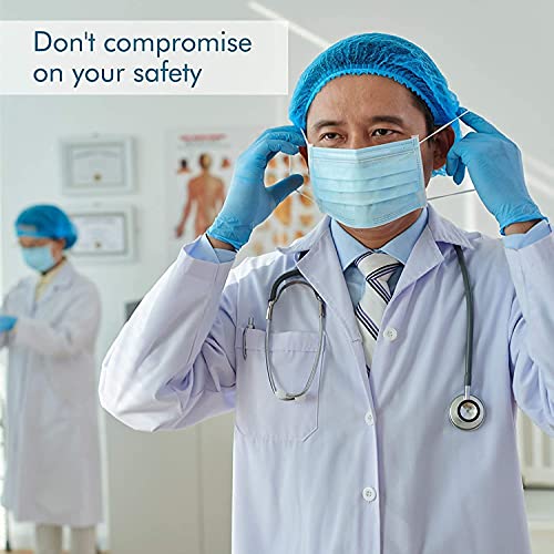 Image of MEELANA Non Woven Fabric 3 Ply Disposable Surgical Mask for Men Women with adjustable nose pin Reusable (Pack of 100) Breathable Masks