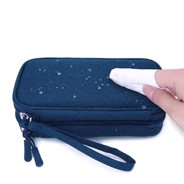 eYistar Diabetic Supplies Travel Case Organizer for Test Strips, Lancets, Needles, Lancing Device, Glucose Meter, Alcohol Wipes, Insulin Pens, Syringes, Diabetes Testing Kit Storage Bag (Blue)