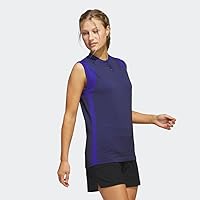 Vista 4 de adidas Polo sin mangas Spacedye para mujer, azul, (Lucid Blue)