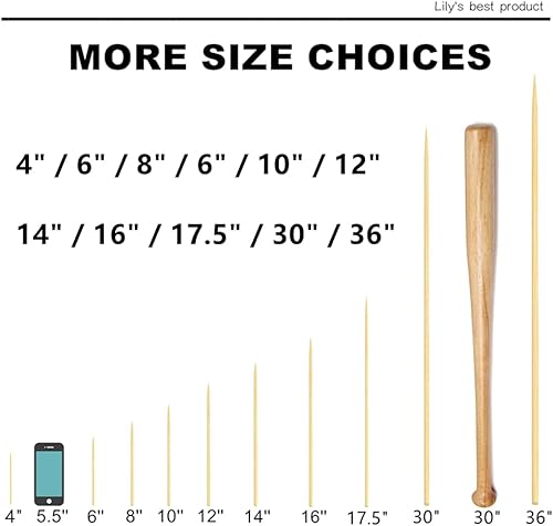 Miniatura 5 de HOPELF Brochetas de bambú natural de 6 pulgadas para barbacoa, aperitivo, fruta, cóctel, kabob, fuente de chocolate, parrilla, barbacoa, cocina