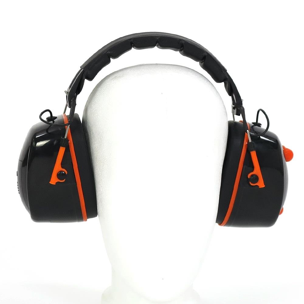 FUXTEC Auriculares de protección auditiva Radio FM integrada - Negro - Naranja