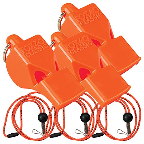 Fox 40 Classic lot de 3 sifflets sans bille avec cordon de sécurité