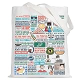 LEVLO Parks TV Quote Canvas Tote Bag Gift For Aubrey Plaza Fans TV Show Theme Shoulder Bag TV Show Merchandise (Parks Tote)
