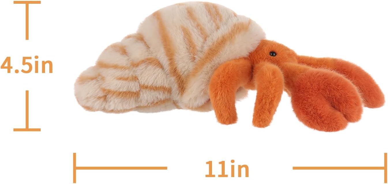 Apricot Lamb Beach Hermit Crab Plush Stuffed Animals for Kids, Soft Cute Plush Toys for Baby Girl and Boy, Fluffy Beach Hermit Crab Orange
