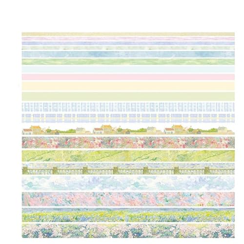 KEOJI 20 Rolls Vintage Washi Tape Set Wide Floral Stamp Letter Old Newspaper Decorative ing Tape DIY Stationery School Supplies-S,Garden