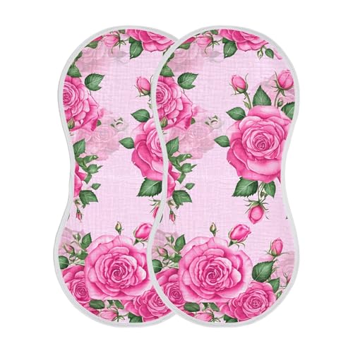 xigua Floral Roses Baby Burp Cloths for Newborn Boys and Girls 4 Pack, Soft & Absorbent Cotton Baby Burp Cloth, Baby Washcloths, Newborn Towel, Burp Rags2
