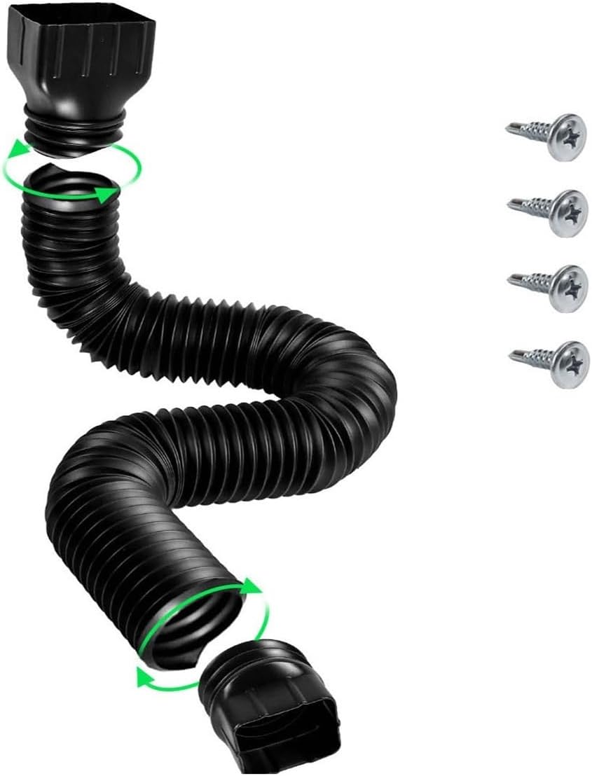 Rain Gutter Downspout Extensions Rain Gutter Downspout Extensions Flexible Drain Extender Connector Rainwater Drainage System Accessory Adjustable(Color 2)