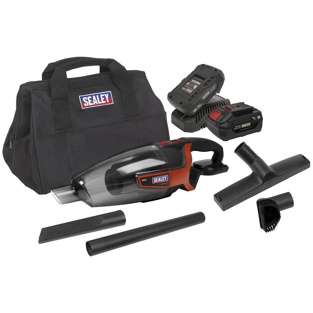 Sealey Cp20vcvkit Cordless Handheld Vacuum Cleaner 650Ml 20V Sv20 Series Kit - 2 Batteries