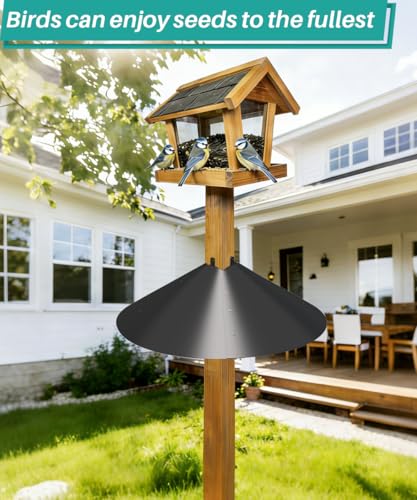Queension Metal Squirrel Baffle for 4x4 Post, Squirrel Proof Bird Feeders Baffle for Bird Feeder Poles, Squirrel Guard for Bird House Pole, Round, 2 Pack by Queension - Image 14