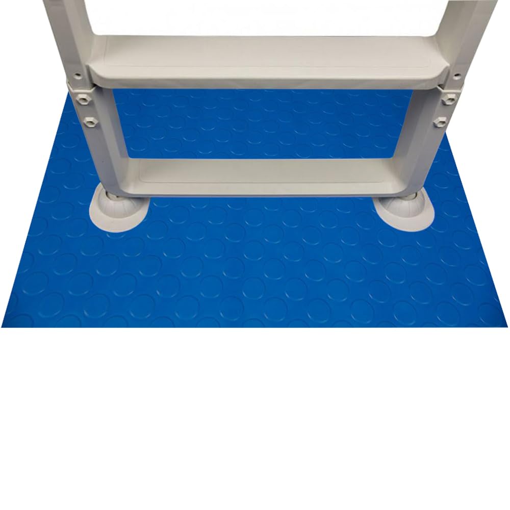 2 Rolls Swimming Pool Ladder Mat 9x36 Inch - Protective Step Pad For Pool Liner (Blue, 0.06in Thickened)