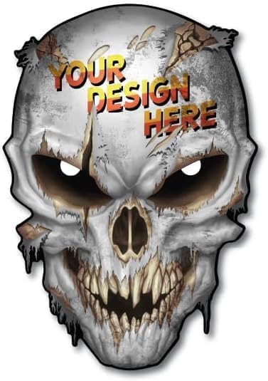 Image of Custom Skull Sticker Decal - Personalized Premium Vinyl Sticker - Weather-Resistant for Indoor & Outdoor Use - Easy Peel & Apply on Cars, Laptops, Windows & Tumblers