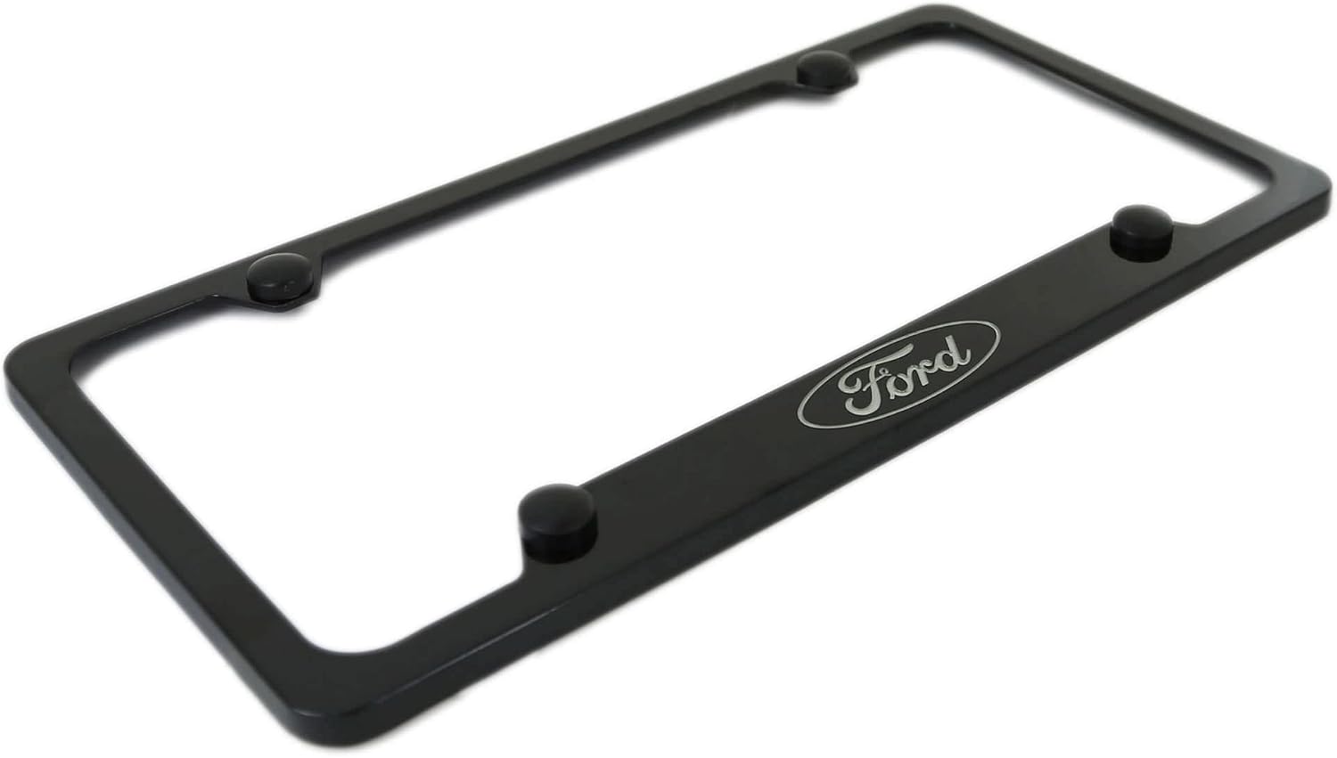 License Frame Inc. Ford Logo License Plate Frame (4 Hole/Brass, Black/Bottom)