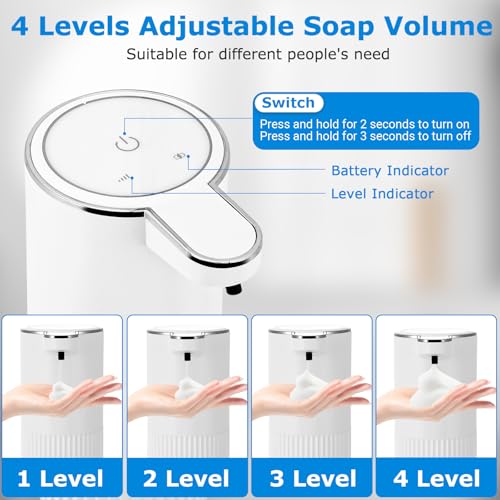 Image of 2Pack Automatic Soap Dispenser,Automatic Touchless Hand Soap Dispenser, Upgrade 4-Level AdjustableWaterproof Wall Mount Kitchen Auto SoapPump for Thin & Thick Liquid