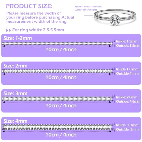 38 pcs ring sizer adjuster for loose rings with ring size measuring tool plug-in invisible ring guards silicone tightener eva foam ring size adjuster set with polishing cloth