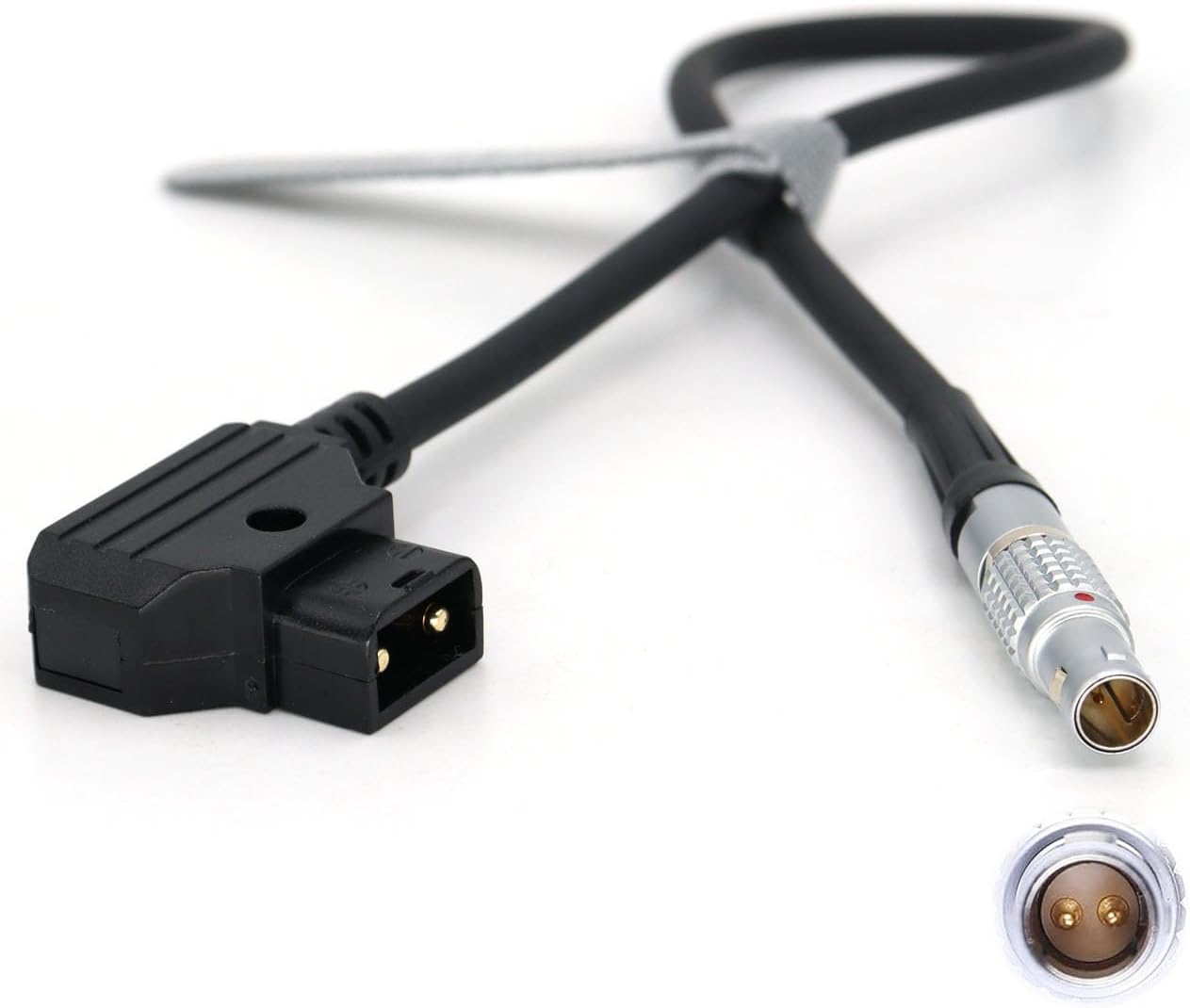 D-Tap to 0B 2 Pin Male Power Cable for Teradek Bond Teradek Bolt SmallHD Monitor Z CAM E2 Camera DJI Ronin ARRI 60cm/23.6 inches (Dtap - Straight 2pin)