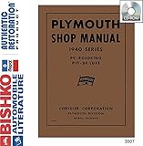 bishko automotive literature 1940 Plymouth Deluxe Roadking Shop Service Repair Manual CD Engine Electrical