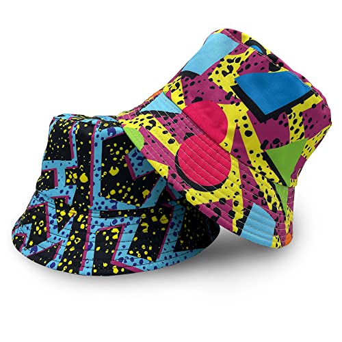 2Pcs 80S/90S Rapper Hip Hop Bucket Hat For Men Women, Reversible Double-Side-Wear Sun Hats, Summer Travel Beach Caps #TOP1