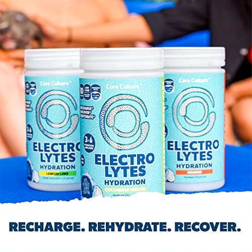 Core Culture Cucumber Melon Electrolytes Powder - Refreshing Rapid Hydration Electrolyte Drink Mix To Recover & Recharge - Naturally Sweetened, Keto Electrolytes Powder No Sugar, 10 Cals - 45 Servings #TOP1